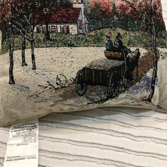 🔴 NWT NEW Vintage - This is a Winter Church Scene Couch Pillow - D Morgan Design - Picture 3 of 5